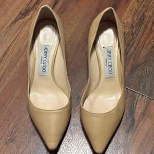 Jimmy Choo Beige Leather Heels
